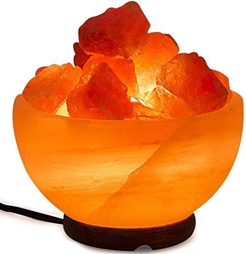 Himalayan Salt Lamp Bowl with Natural Crystal Chunks, 6-8 lbs